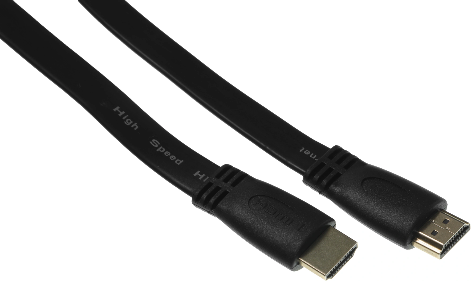 Кабель аудио-видео High Speed ver.1.4 Flat HDMI (m)/HDMI (m) 5м. позолоч.конт. черный — миниатюра 3
