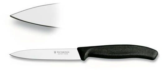 Нож кухонный Victorinox Swiss Classic (6.7703) стальной для чистки овощей и фруктов лезв.100мм прямая заточка черный — миниатюра 6