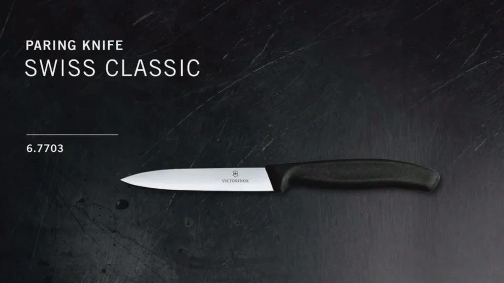 Нож кухонный Victorinox Swiss Classic (6.7703) стальной для чистки овощей и фруктов лезв.100мм прямая заточка черный — миниатюра 7