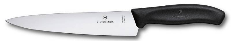 Нож кухонный Victorinox Swiss Classic (6.8003.19B) стальной разделочный лезв.190мм прямая заточка черный блистер — миниатюра 2