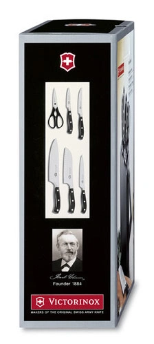 Набор ножей кухон. Victorinox Grand Maitre Cutlery Block 7.7243.6 (7.7243.6) компл.:6предм. с подставкой черный подар.коробка — миниатюра 4