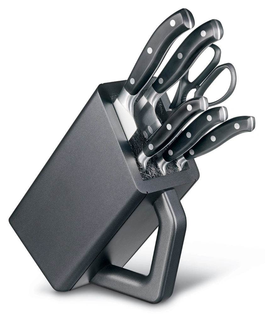 Набор ножей кухон. Victorinox Grand Maitre Cutlery Block 7.7243.6 (7.7243.6) компл.:6предм. с подставкой черный подар.коробка — миниатюра 2