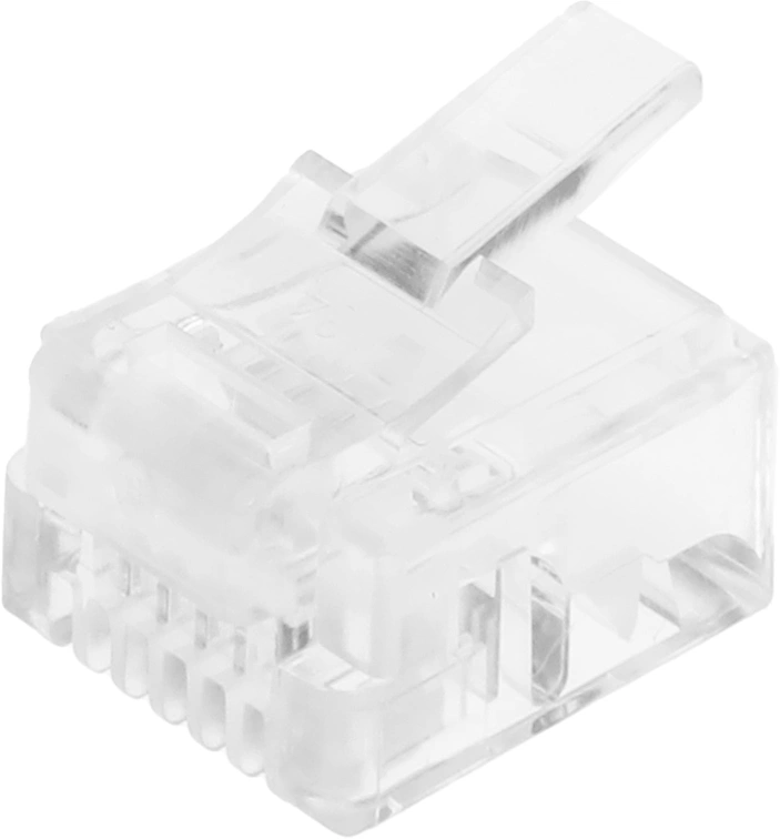 Коннектор Lanmaster (TWT-PL12-6P4C/100) UTP кат.3 RJ12 прозрачный (упак.:100шт) — миниатюра 6
