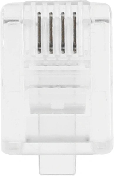 Коннектор Lanmaster (TWT-PL12-6P4C/100) UTP кат.3 RJ12 прозрачный (упак.:100шт) — миниатюра 2