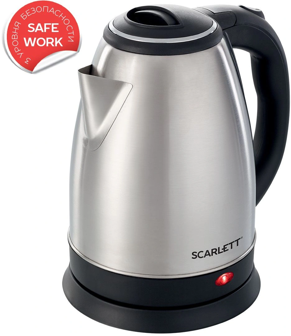 Чайник электрический Scarlett SC-EK21S26 2л. 1800Вт серебристый корпус: металл/пластик (EK21S26) — миниатюра 4