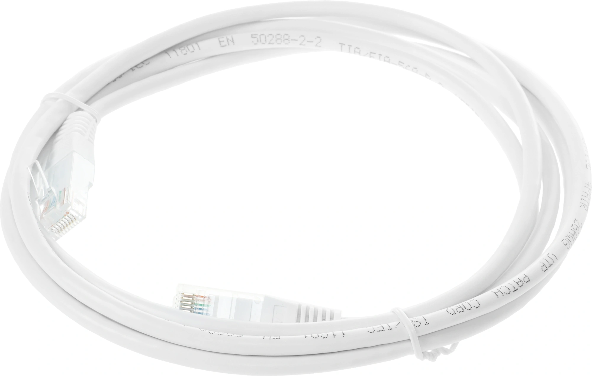 Патч-корд Lanmaster TWT-45-45-2.0-WH UTP RJ-45 вил.-вилка RJ-45 кат.5E 2м белый ПВХ (уп.:1шт) — миниатюра 2