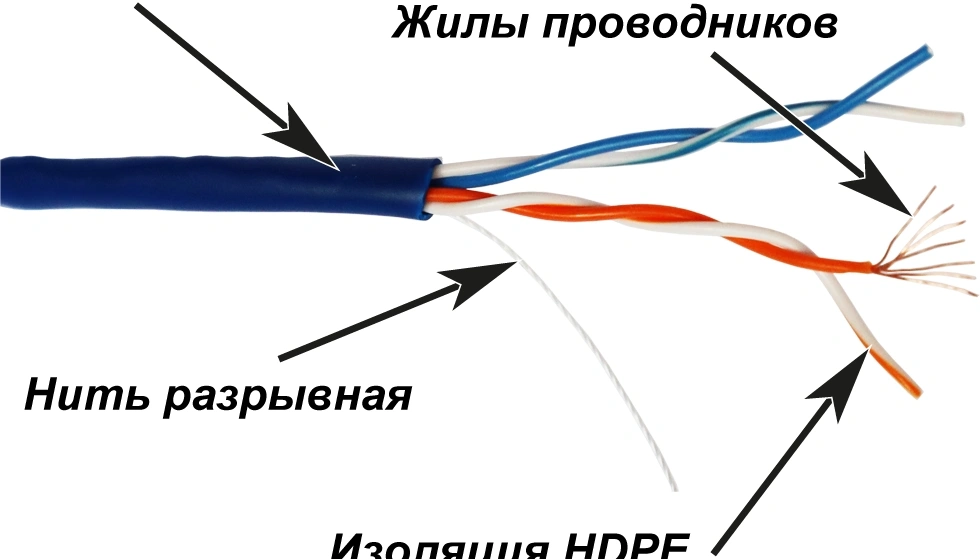 Кабель информационный Lanmaster TWT-5EUTP2PT-BL кат.5E UTP 2 пары 24AWG PVC внутренний 305м синий — миниатюра 2