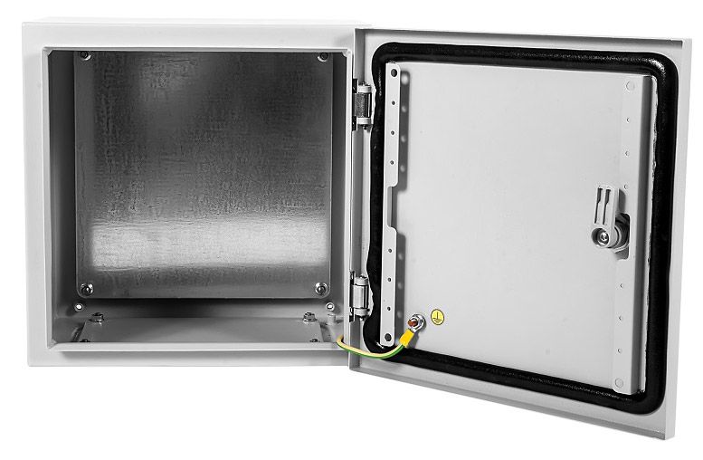 Шкаф электротехнический Elbox EMW-800.600.210-1-IP66 настенный 800мм 600мм 210мм несъемн.бок.пан. 150кг серый — миниатюра 3