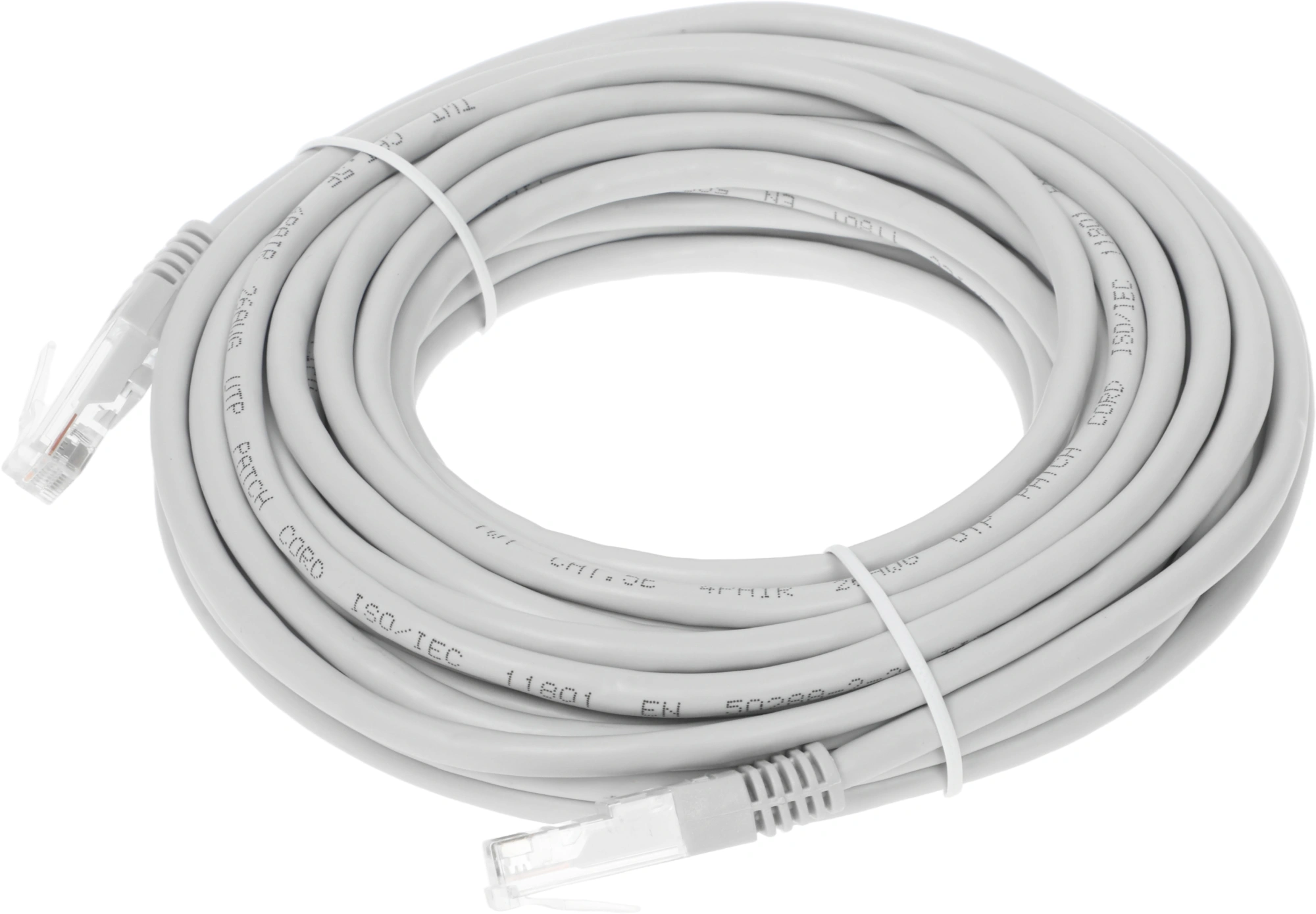 Патч-корд Lanmaster TWT-45-45-10-GY UTP RJ-45 вил.-вилка RJ-45 кат.5E 10м серый ПВХ (уп.:1шт) — миниатюра 2