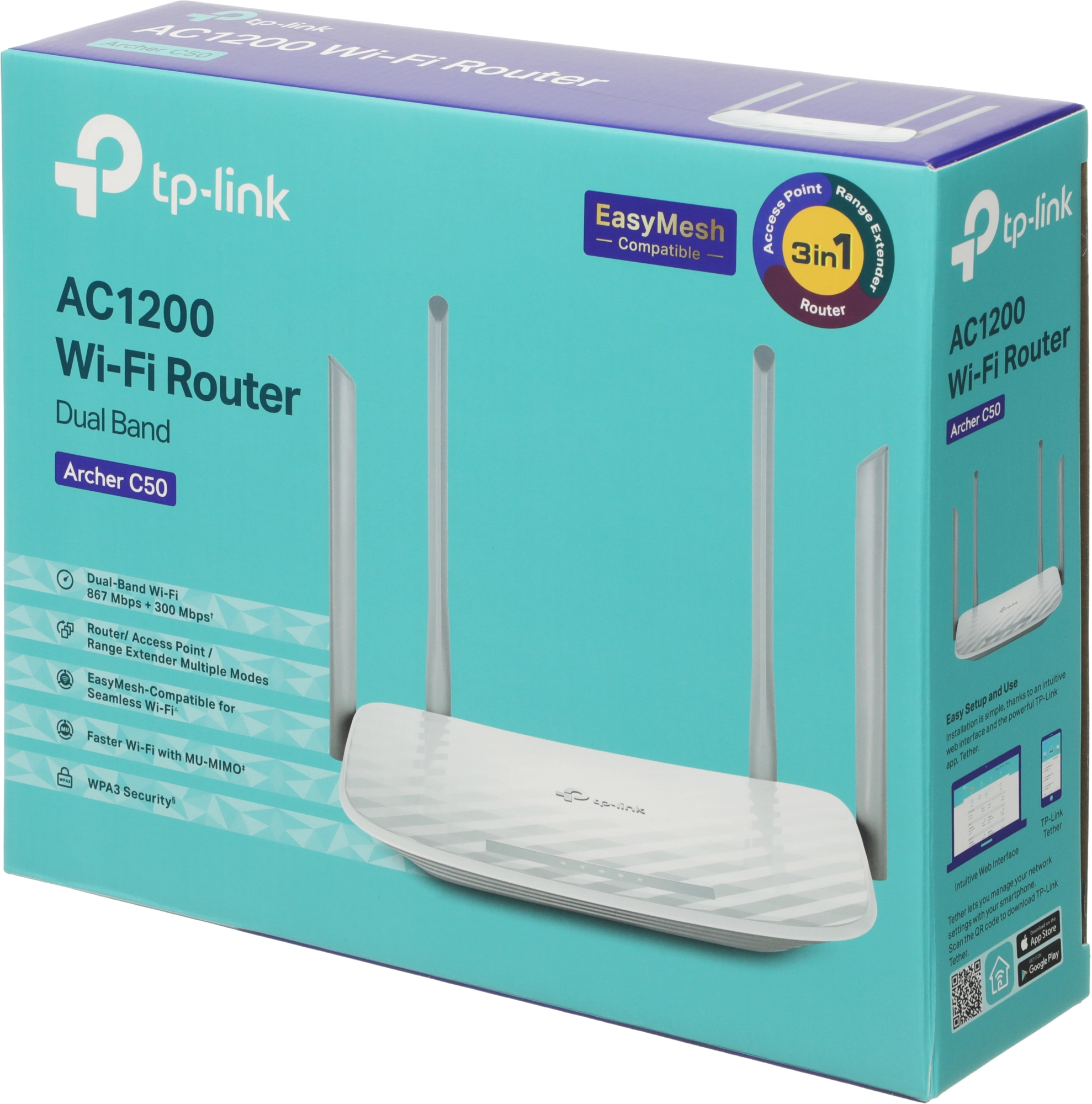 Роутер беспроводной TP-Link Archer C50 AC1200 10/100BASE-TX белый — миниатюра 16