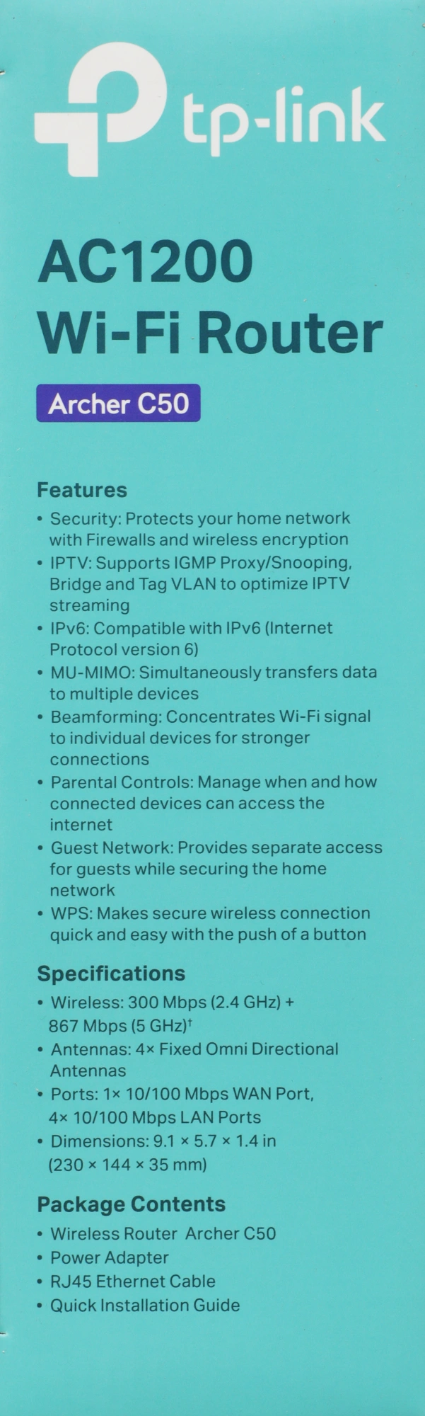 Роутер беспроводной TP-Link Archer C50 AC1200 10/100BASE-TX белый — миниатюра 17