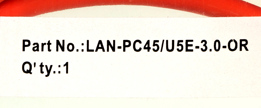 Патч-корд Lanmaster LAN-PC45/U5E-3.0-OR UTP RJ-45 вил.-вилка RJ-45 кат.5E 3м оранжевый LSZH (уп.:1шт) — миниатюра 3