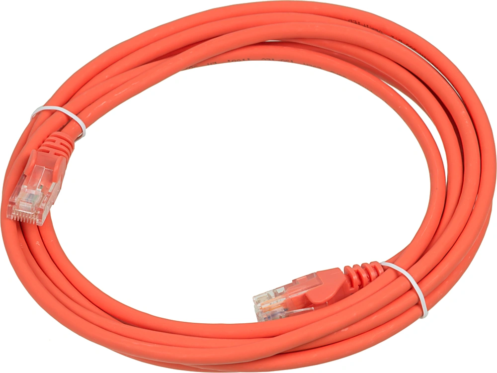 Патч-корд Lanmaster LAN-PC45/U5E-3.0-OR UTP RJ-45 вил.-вилка RJ-45 кат.5E 3м оранжевый LSZH (уп.:1шт) — фото 1