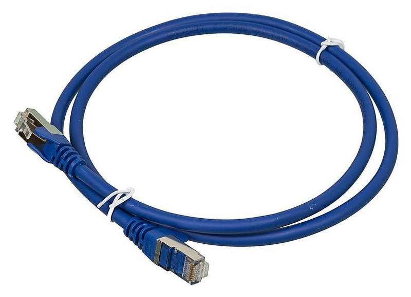 Патч-корд Lanmaster LAN-PC45/S6-1.0-BL FTP RJ-45 вил.-вилка RJ-45 кат.6 1м синий LSZH — фото 1
