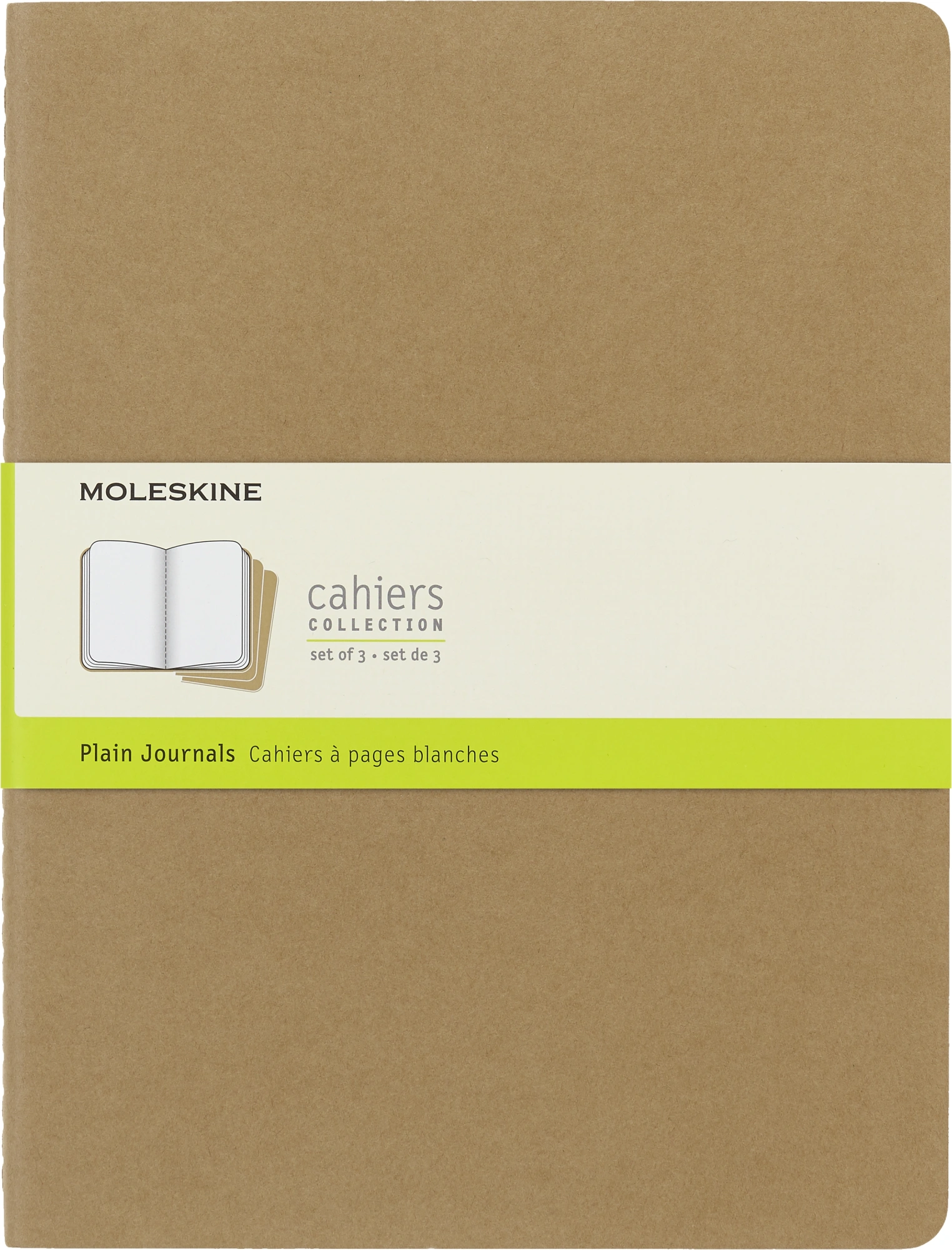 Блокнот Moleskine CAHIER JOURNAL QP423 XLarge 190х250мм обложка картон 120стр. нелинованный бежевый (3шт) — фото 1
