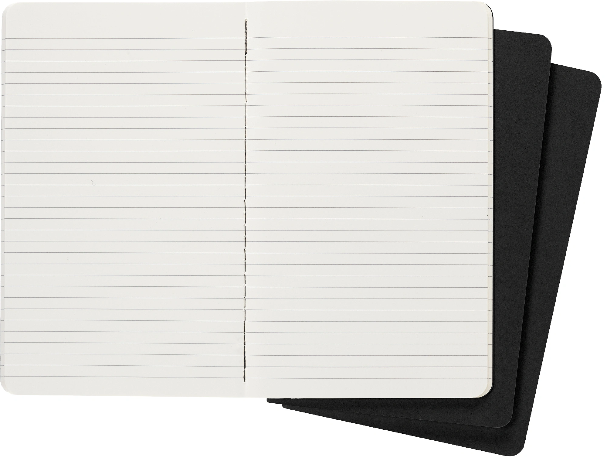 Блокнот Moleskine CAHIER JOURNAL QP316 Large 130х210мм обложка картон 80стр. линейка черный (3шт) — миниатюра 3
