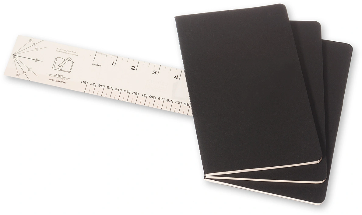 Блокнот Moleskine CAHIER JOURNAL QP316 Large 130х210мм обложка картон 80стр. линейка черный (3шт) — миниатюра 7