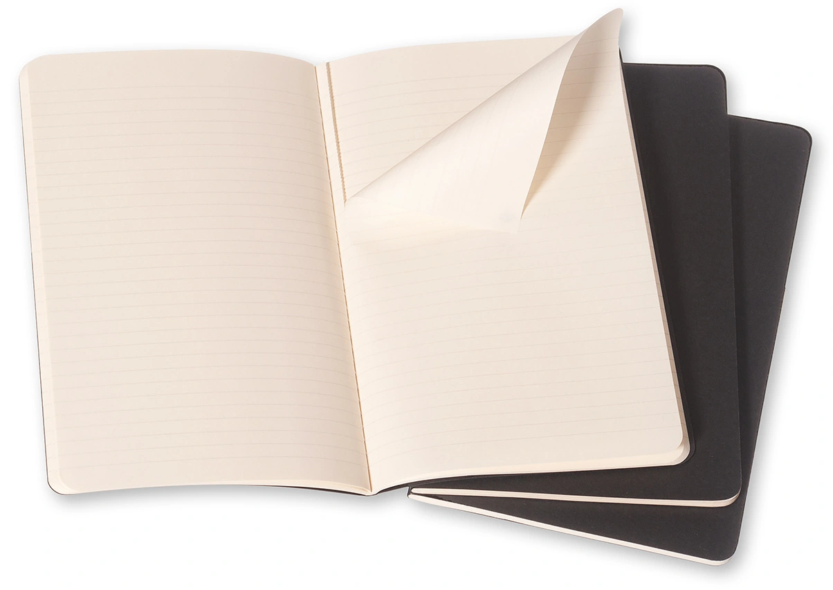 Блокнот Moleskine CAHIER JOURNAL QP316 Large 130х210мм обложка картон 80стр. линейка черный (3шт) — миниатюра 8