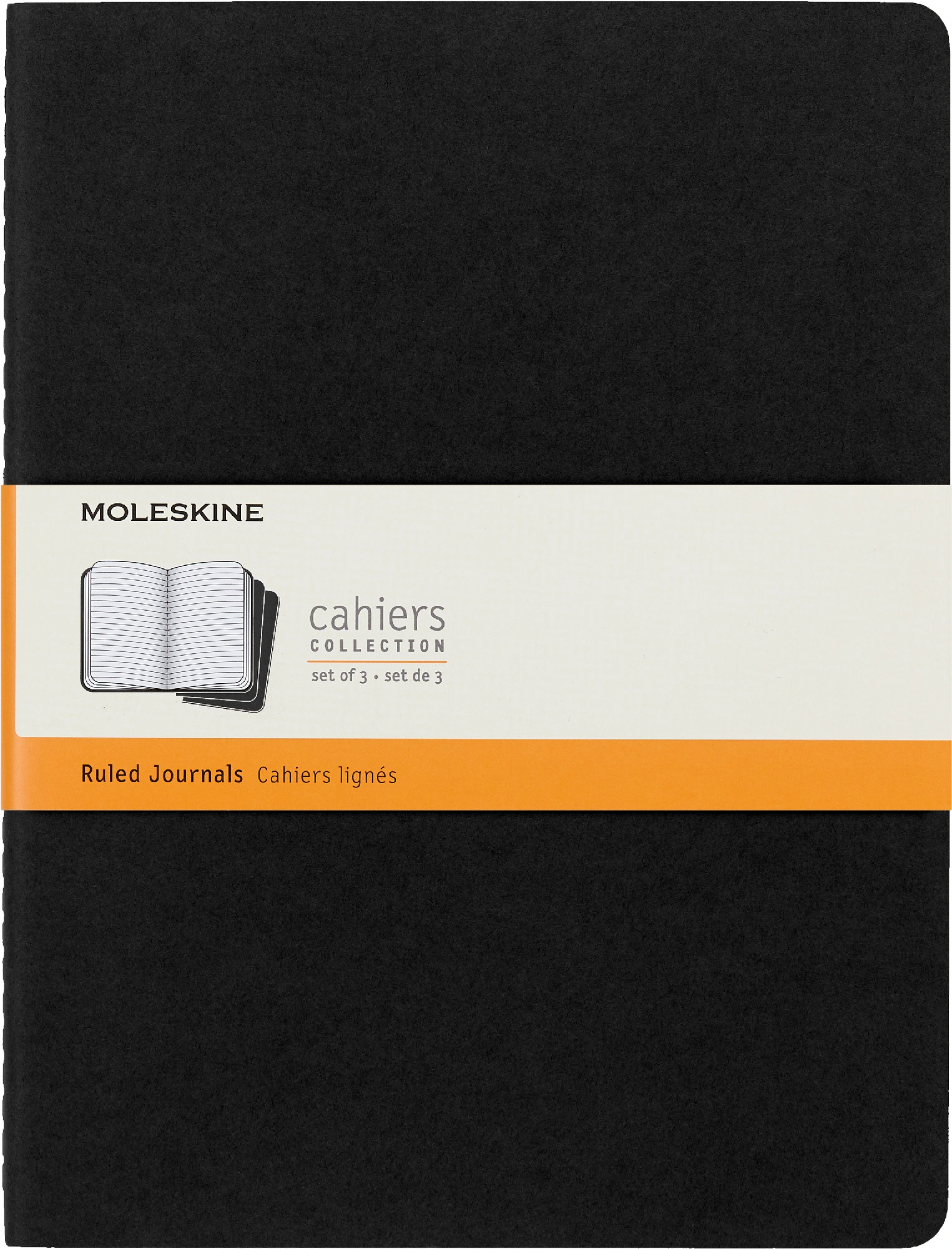 Блокнот Moleskine CAHIER JOURNAL QP321 XLarge 190х250мм обложка картон 120стр. линейка черный (3шт) — фото 1