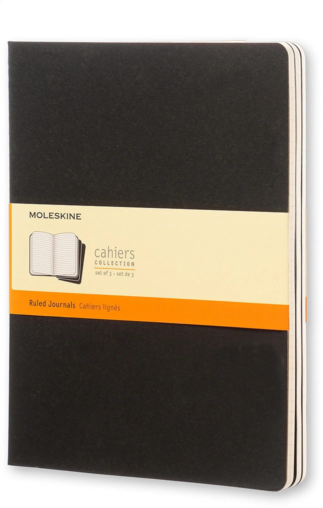 Блокнот Moleskine CAHIER JOURNAL QP321 XLarge 190х250мм обложка картон 120стр. линейка черный (3шт) — миниатюра 8