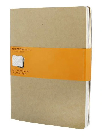Блокнот Moleskine CAHIER JOURNAL QP421 XLarge 190х250мм обложка картон 120стр. линейка бежевый (3шт) — фото 1