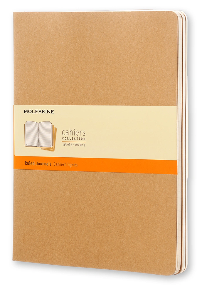 Блокнот Moleskine CAHIER JOURNAL QP421 XLarge 190х250мм обложка картон 120стр. линейка бежевый (3шт) — миниатюра 6
