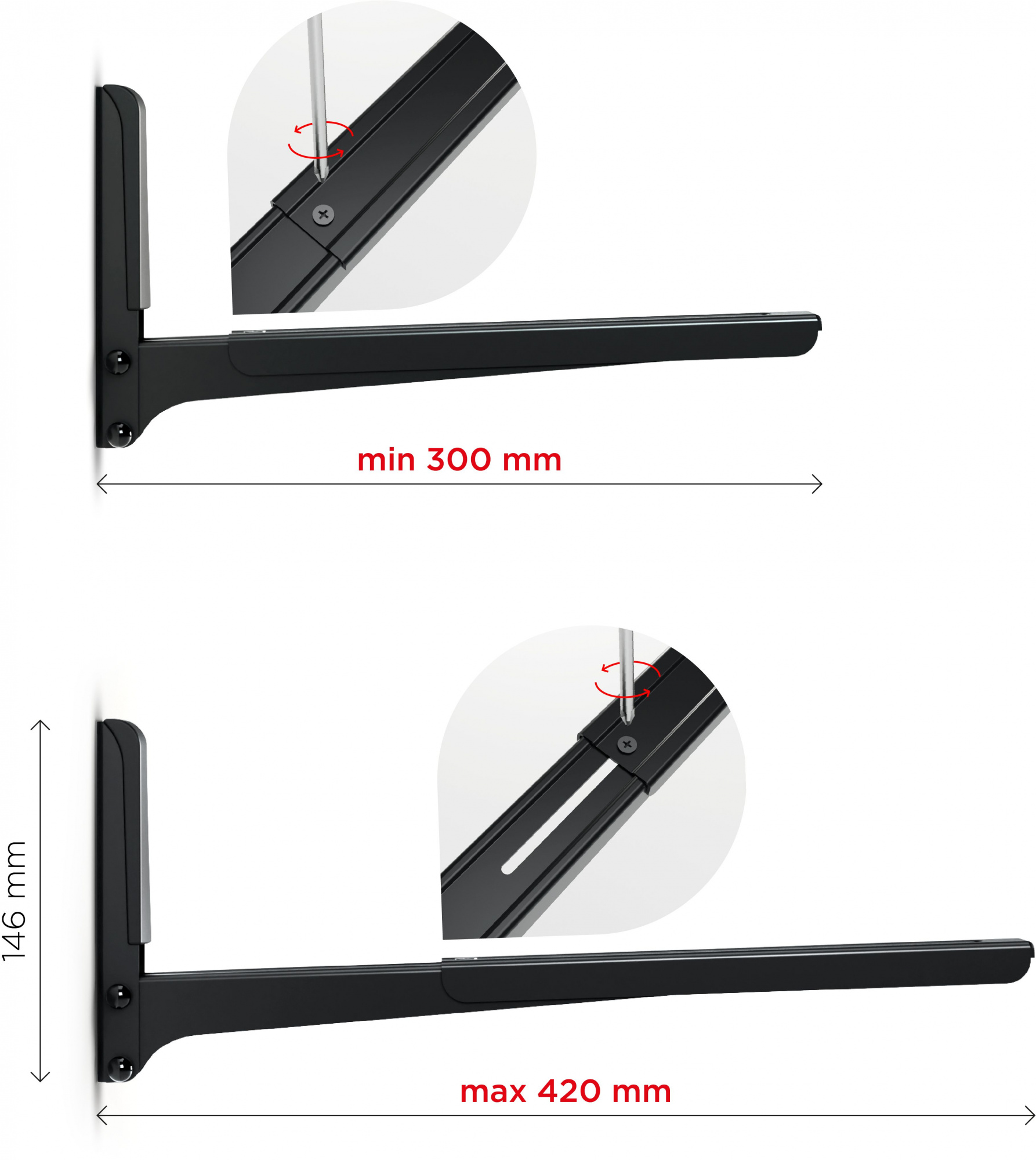 Кронштейн для СВЧ Holder MWS-2003 черный макс.40кг настенный фиксированный — миниатюра 4