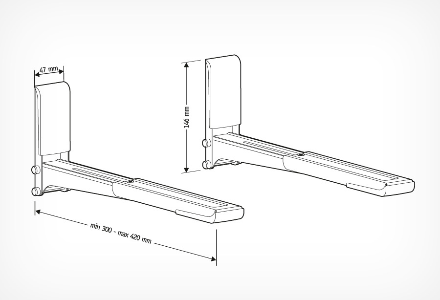 Кронштейн для СВЧ Holder MWS-2003 черный макс.40кг настенный фиксированный — миниатюра 7