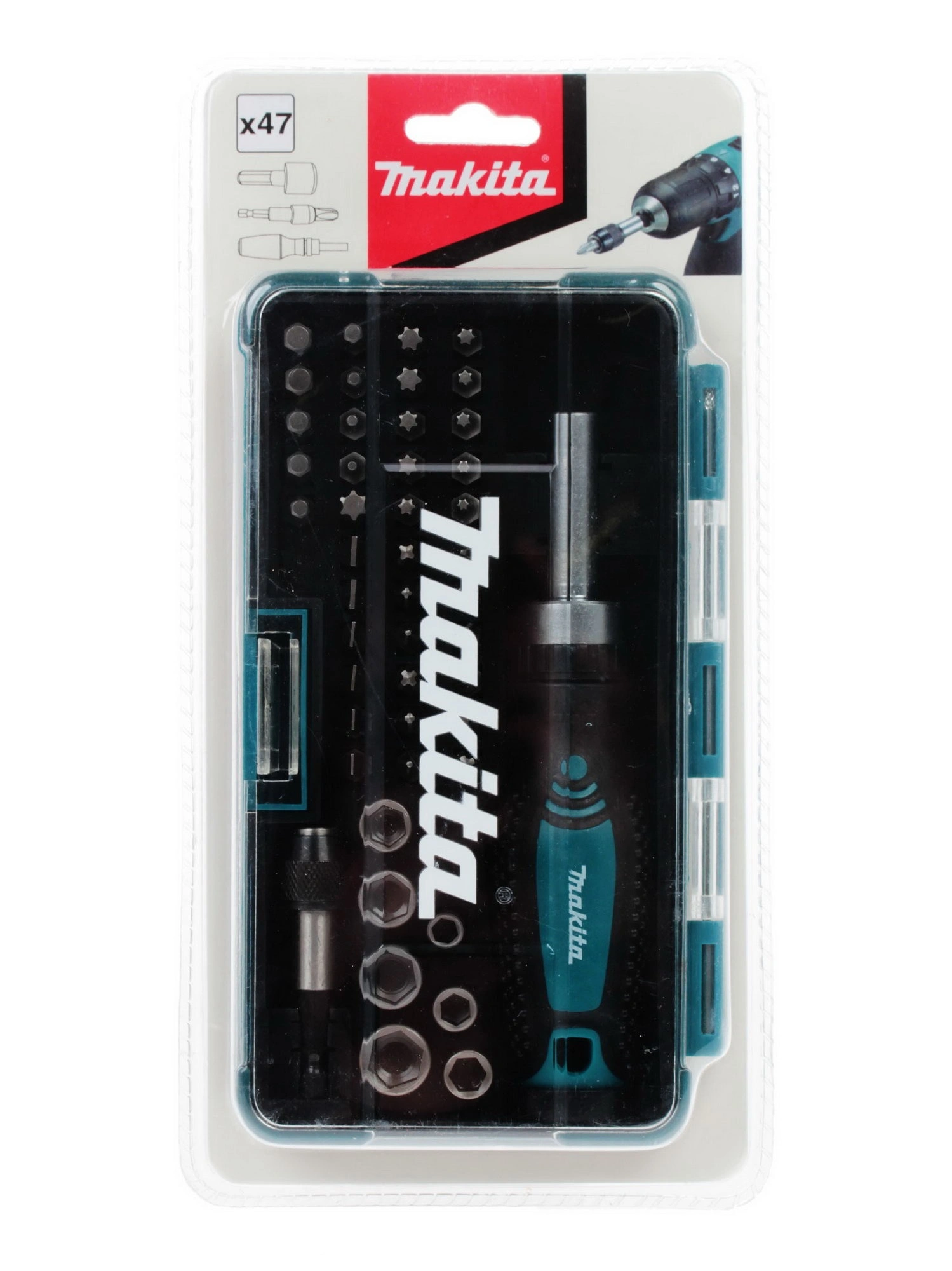 Отвертка Makita B-36170 в компл.:47 предметов жесткий кейс — миниатюра 7