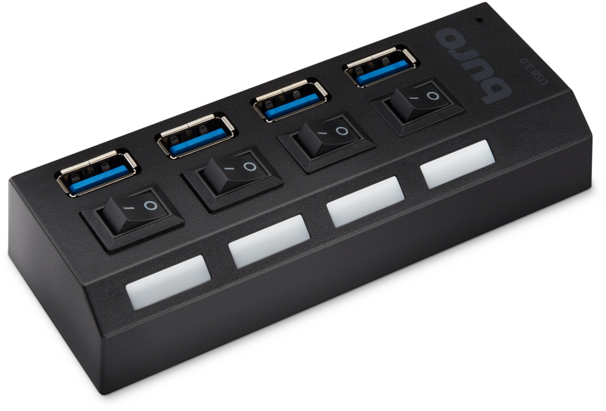 Разветвитель USB 3.0 Buro BU-HUB4-U3.0-L 4порт. черный — фото 1