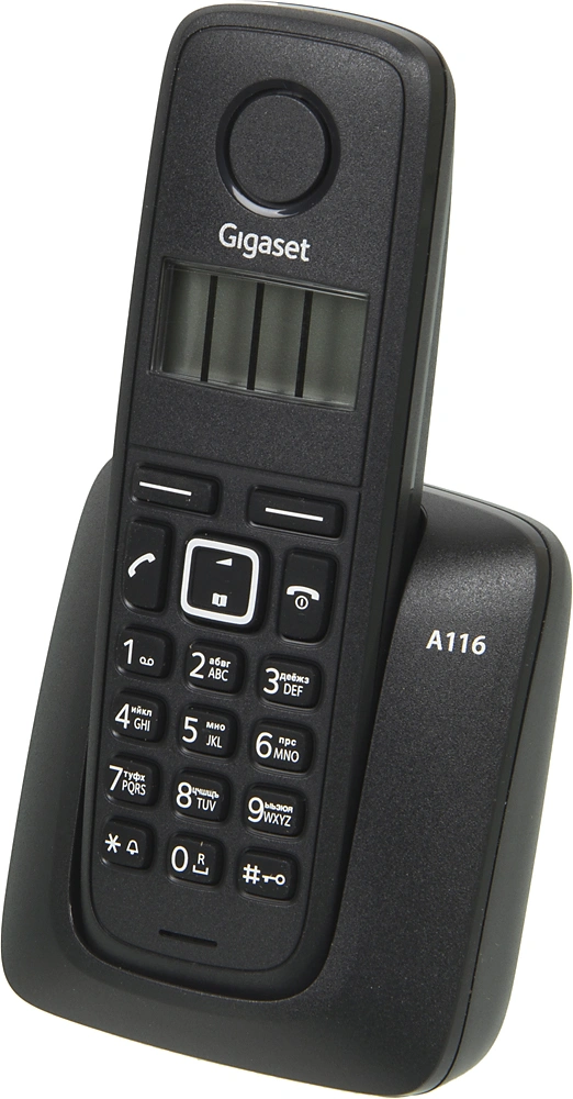 Р/Телефон Dect Gigaset A116 RUS черный АОН — фото 1