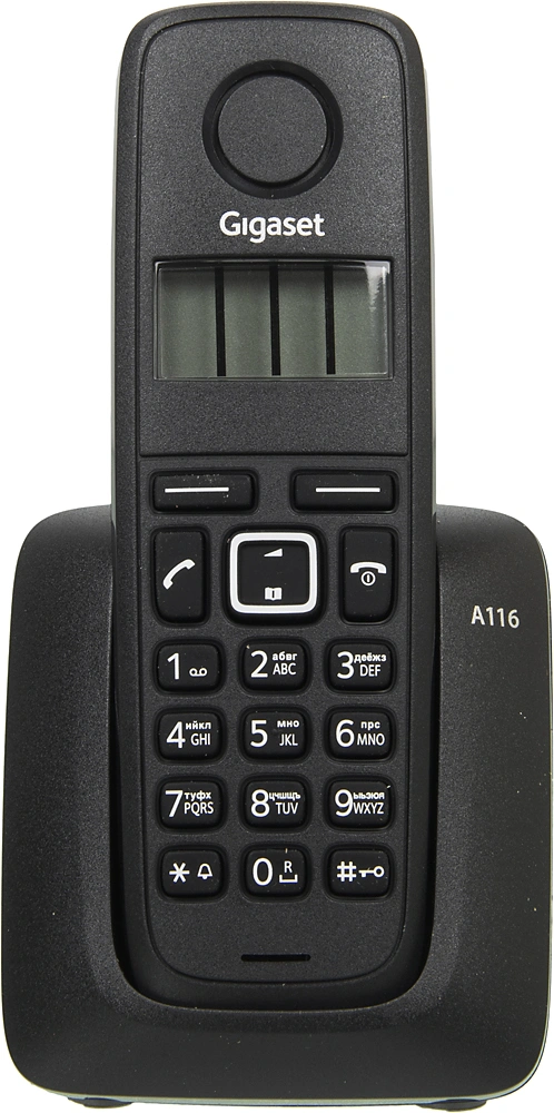 Р/Телефон Dect Gigaset A116 RUS черный АОН — миниатюра 3
