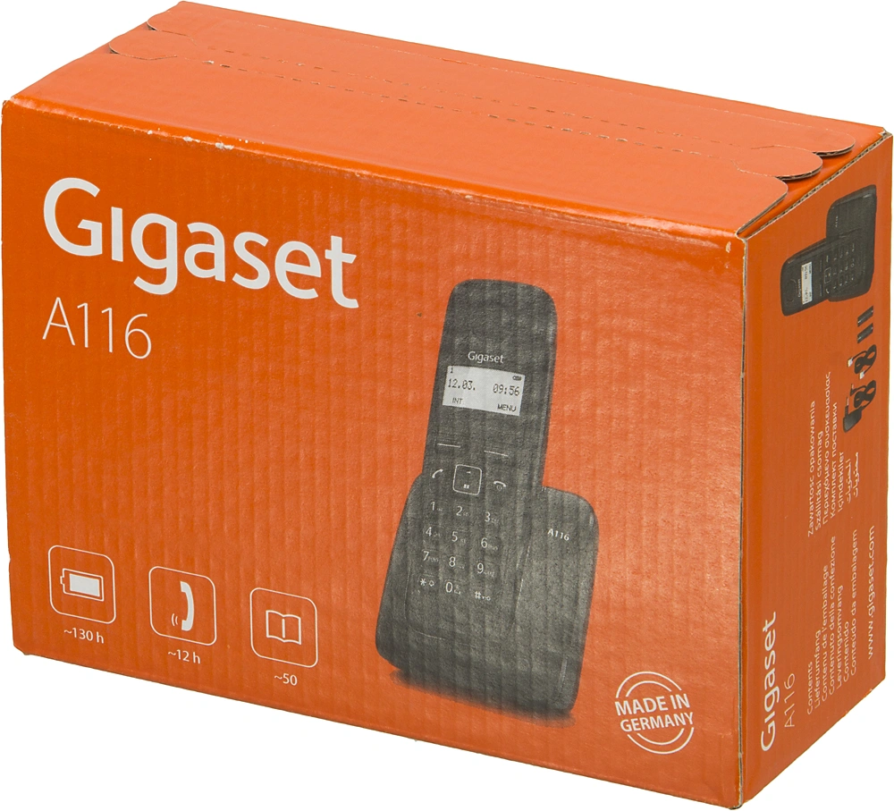 Р/Телефон Dect Gigaset A116 RUS черный АОН — миниатюра 8