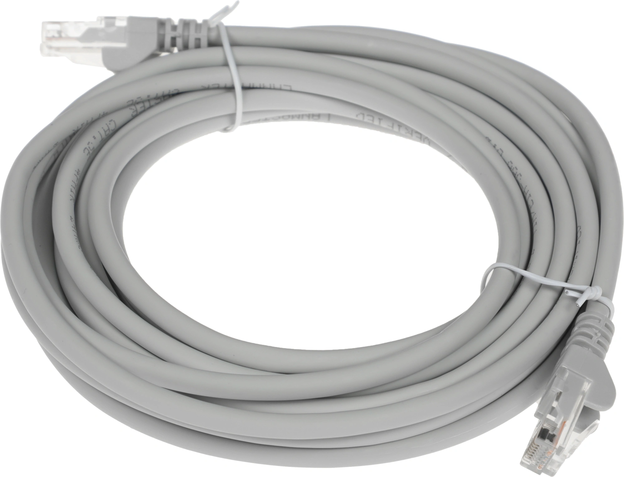 Патч-корд Lanmaster LAN-PC45/U5E-5.0-GY UTP RJ-45 вил.-вилка RJ-45 кат.5E 5м серый LSZH (уп.:1шт) — фото 1