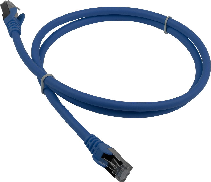 Патч-корд Lanmaster LAN-PC45/S6A-5.0-BL FTP RJ-45 вил.-вилка RJ-45 кат.6A 5м синий LSZH (уп.:1шт) — фото 1