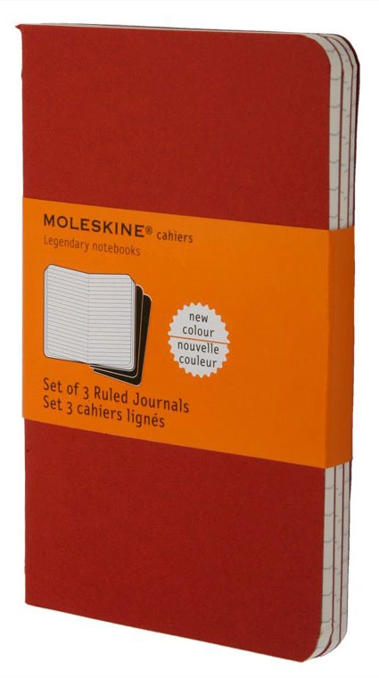 Блокнот Moleskine CAHIER JOURNAL CH116 Large 130х210мм обложка картон 80стр. линейка клюквенный (3шт) — фото 1