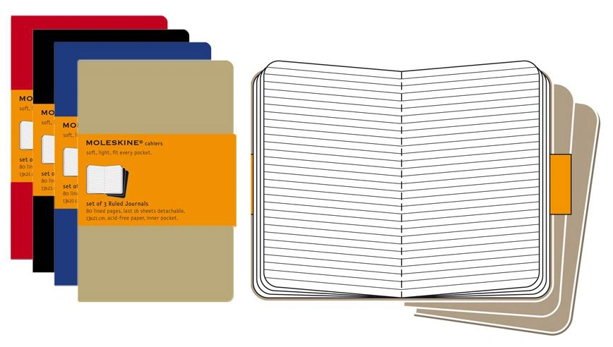 Блокнот Moleskine CAHIER JOURNAL CH116 Large 130х210мм обложка картон 80стр. линейка клюквенный (3шт) — миниатюра 2