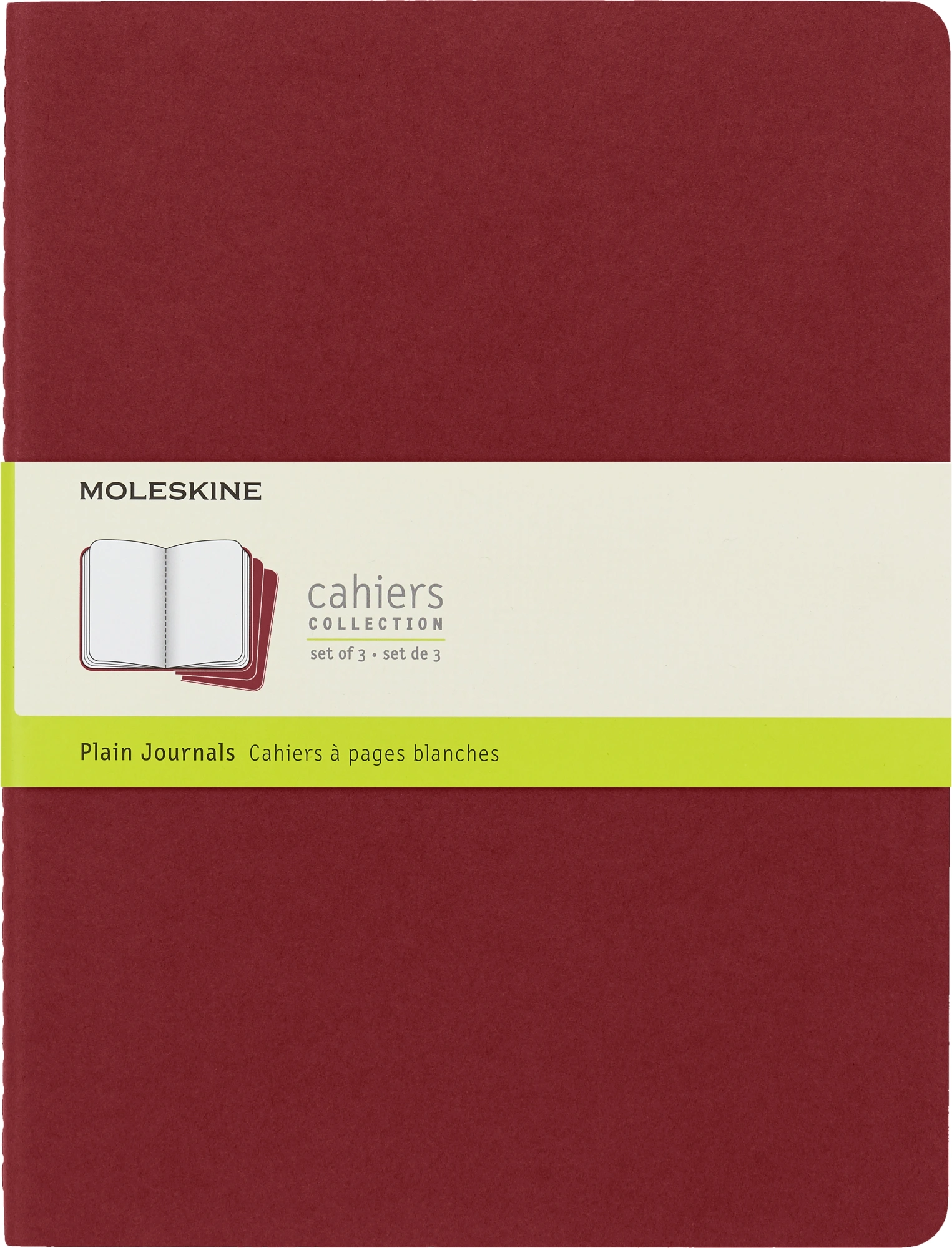 Блокнот Moleskine CAHIER JOURNAL CH123 XLarge 190х250мм обложка картон 120стр. нелинованный клюквенный (3шт) — фото 1