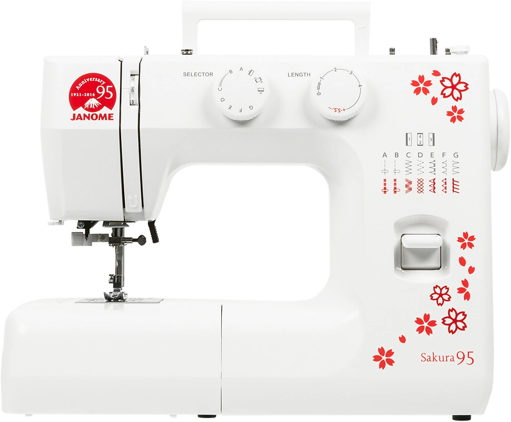 Швейная машина Janome Sakura 95 белый/цветы — миниатюра 2