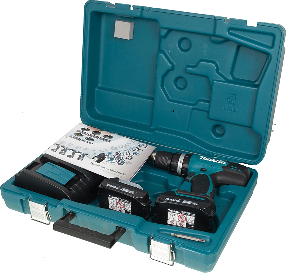 Дрель-шуруповерт Makita DHP453SYE аккум. патрон:быстрозажимной (кейс в комплекте) — миниатюра 9