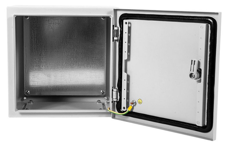 Шкаф электротехнический Elbox EMW-400.400.210-1-IP66 настенный 400мм 400мм 210мм несъемн.бок.пан. 50кг серый — миниатюра 4