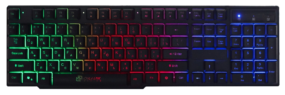 Клавиатура Оклик 780G SLAYER черный USB for gamer LED (412899) кабель 1.5м — миниатюра 3