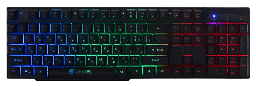 Клавиатура Оклик 780G SLAYER черный USB for gamer LED (412899) кабель 1.5м — миниатюра 4
