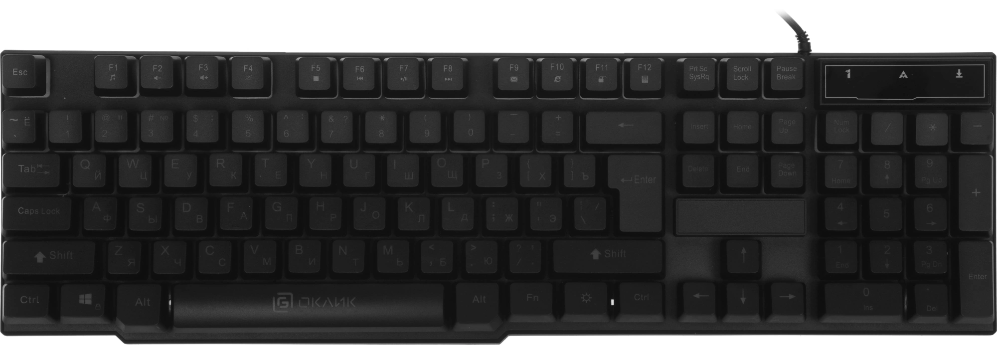 Клавиатура Оклик 780G SLAYER черный USB for gamer LED (412899) кабель 1.5м — миниатюра 8