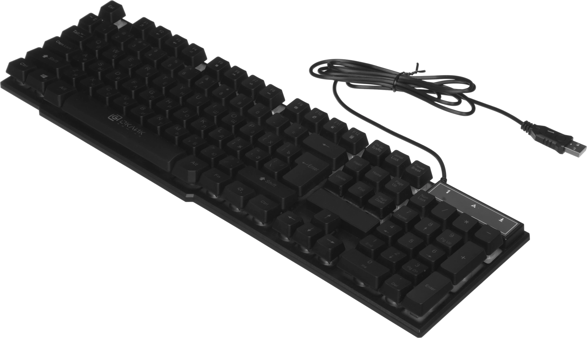 Клавиатура Оклик 780G SLAYER черный USB for gamer LED (412899) кабель 1.5м — миниатюра 15
