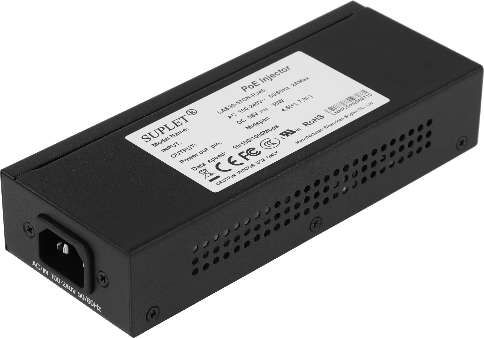 Инжектор POE Hikvision LAS30-57CN-RJ45 — фото 1