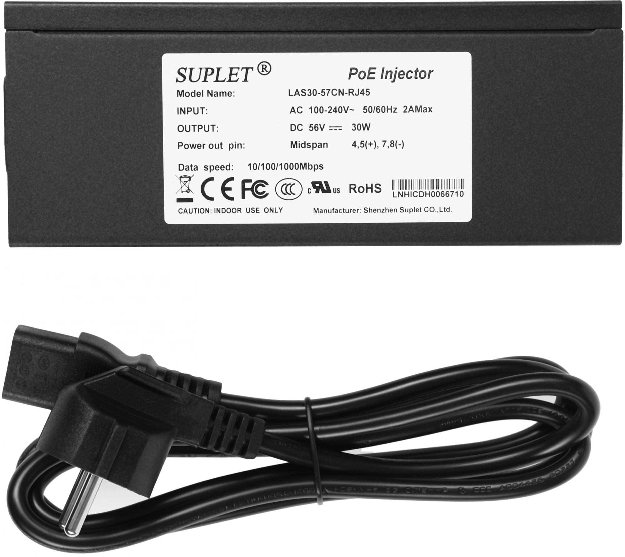 Инжектор POE Hikvision LAS30-57CN-RJ45 — миниатюра 6