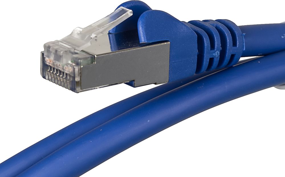 Патч-корд Lanmaster LAN-PC45/S6A-1.0-BL FTP RJ-45 вил.-вилка RJ-45 кат.6A 1м синий LSZH (уп.:1шт) — фото 1