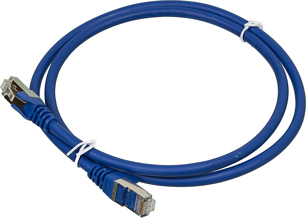 Патч-корд Lanmaster LAN-PC45/S6A-1.0-BL FTP RJ-45 вил.-вилка RJ-45 кат.6A 1м синий LSZH (уп.:1шт) — миниатюра 2