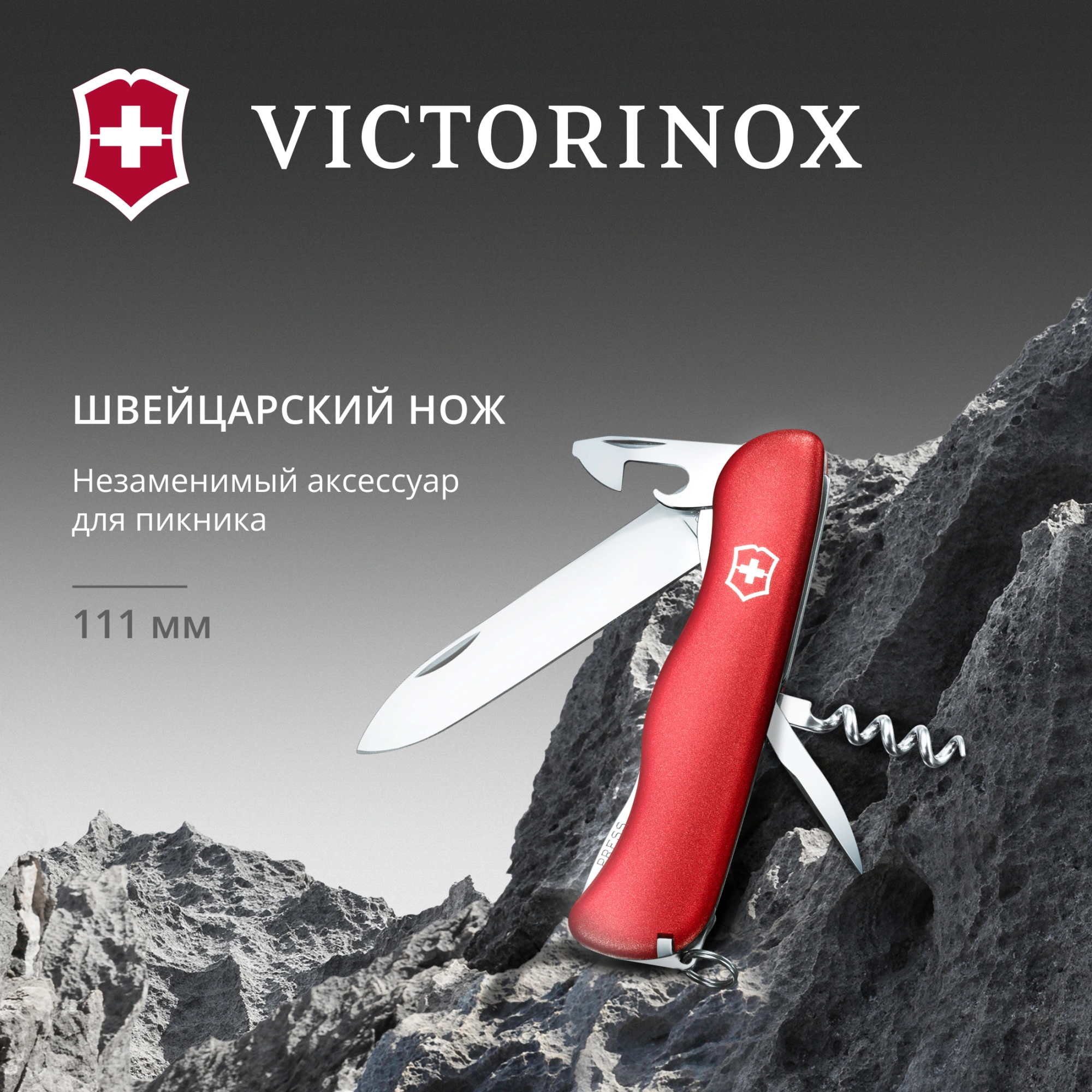 Нож перочинный Victorinox PICKNICKER (0.8353) 111мм 11функц. красный — миниатюра 10